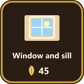 The Window and sill key in the shop